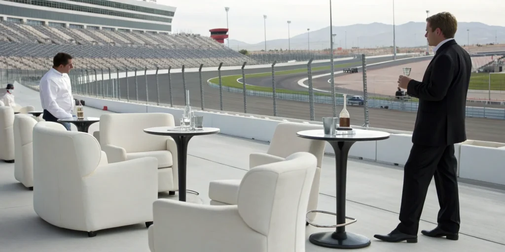 Las Vegas Grand Prix hospitality suite offering premium trackside views.