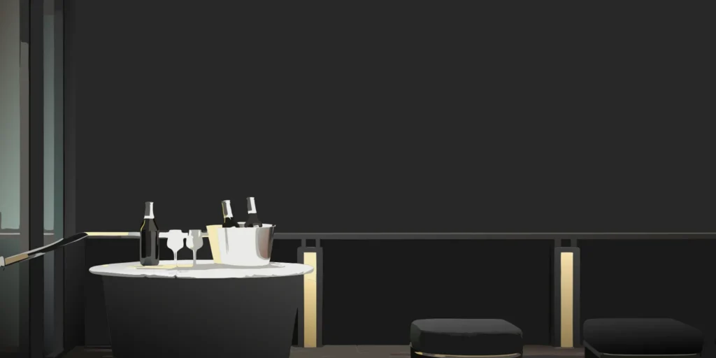 Luxury lounge with champagne, a perk of The Players Championship all-inclusive packages.