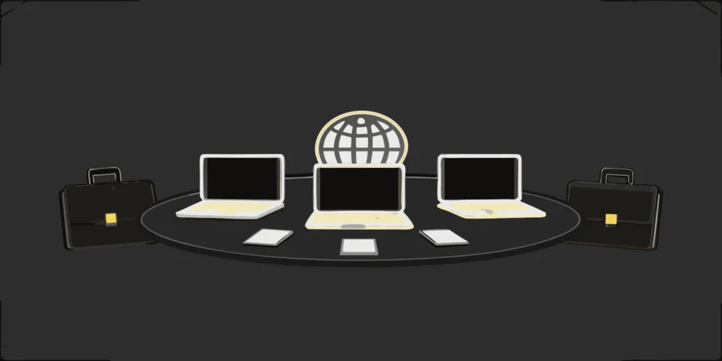 A guide to planning Masters incentive trip packages with a laptop and globe on a desk.