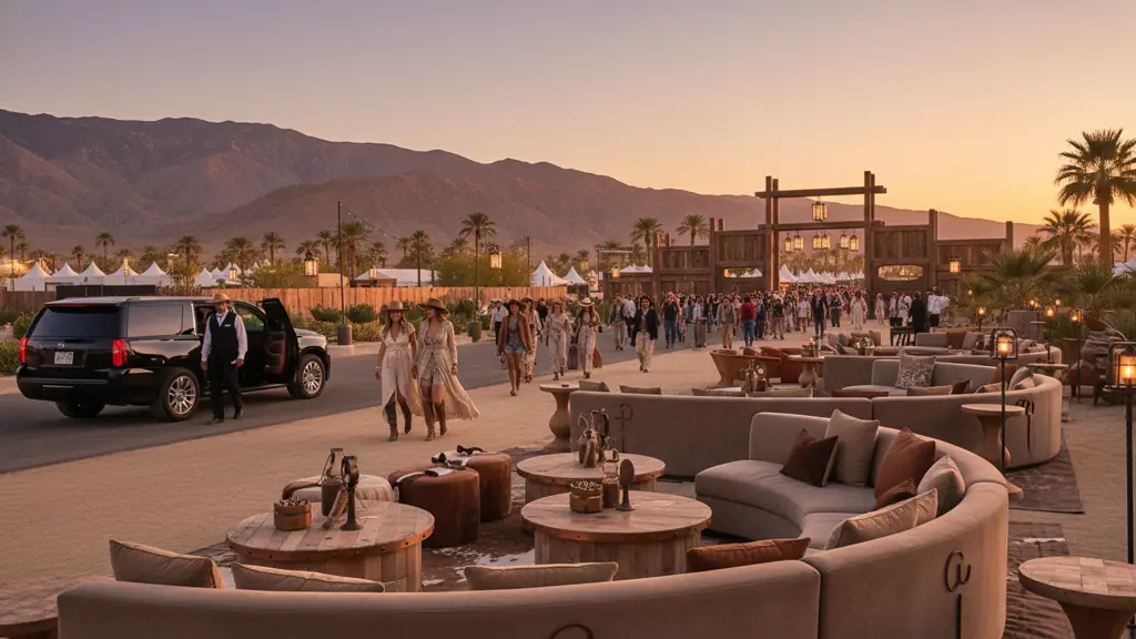 Stagecoach VIP packages with luxury desert festival arrival and lounge experience