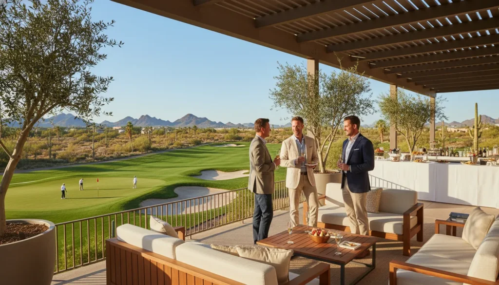 Corporate group enjoying Waste Management Phoenix Open VIP packages