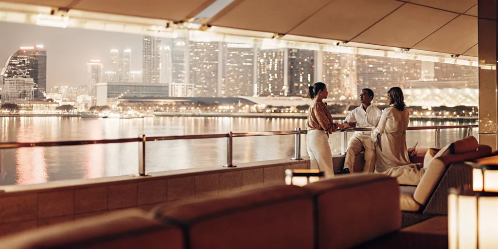 Luxury hospitality overlooking the Singapore night race