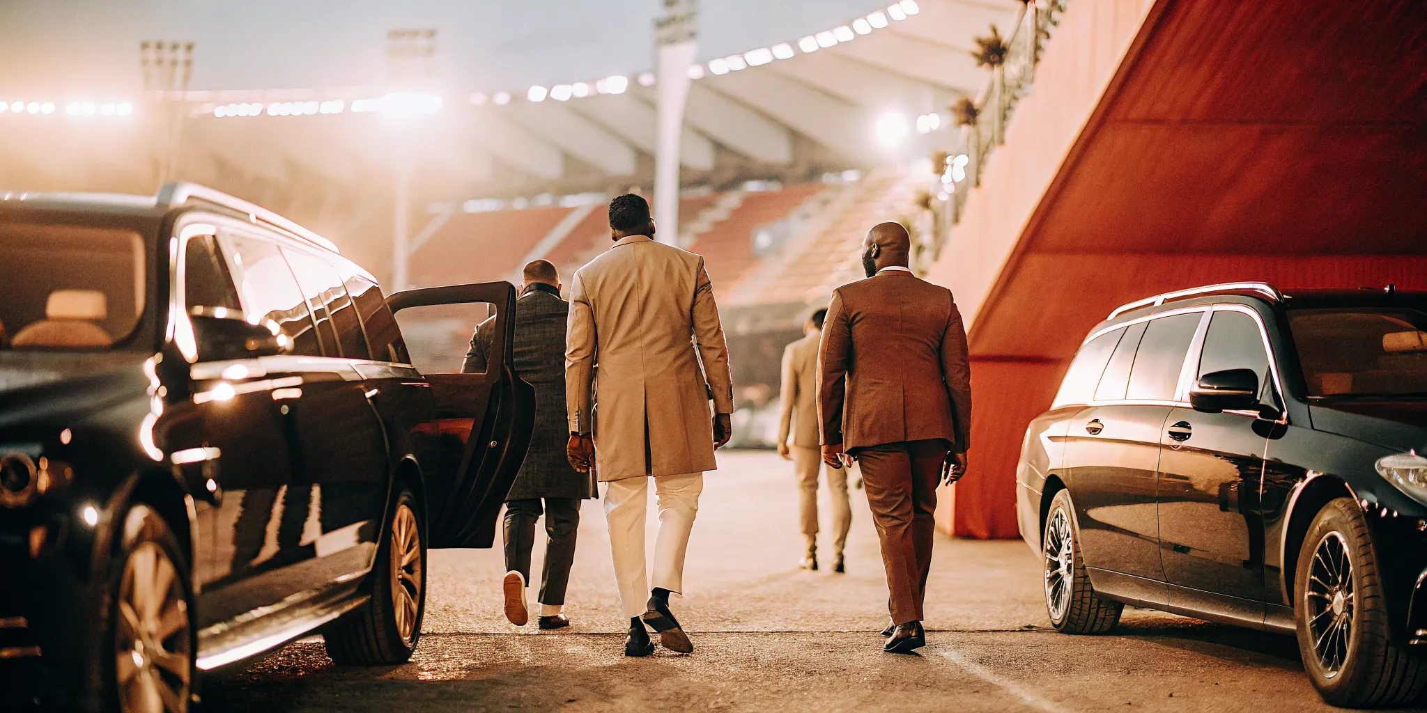 VIP guests arriving at a major sporting event