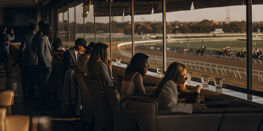 VIP hospitality area at Belmont Park horse race