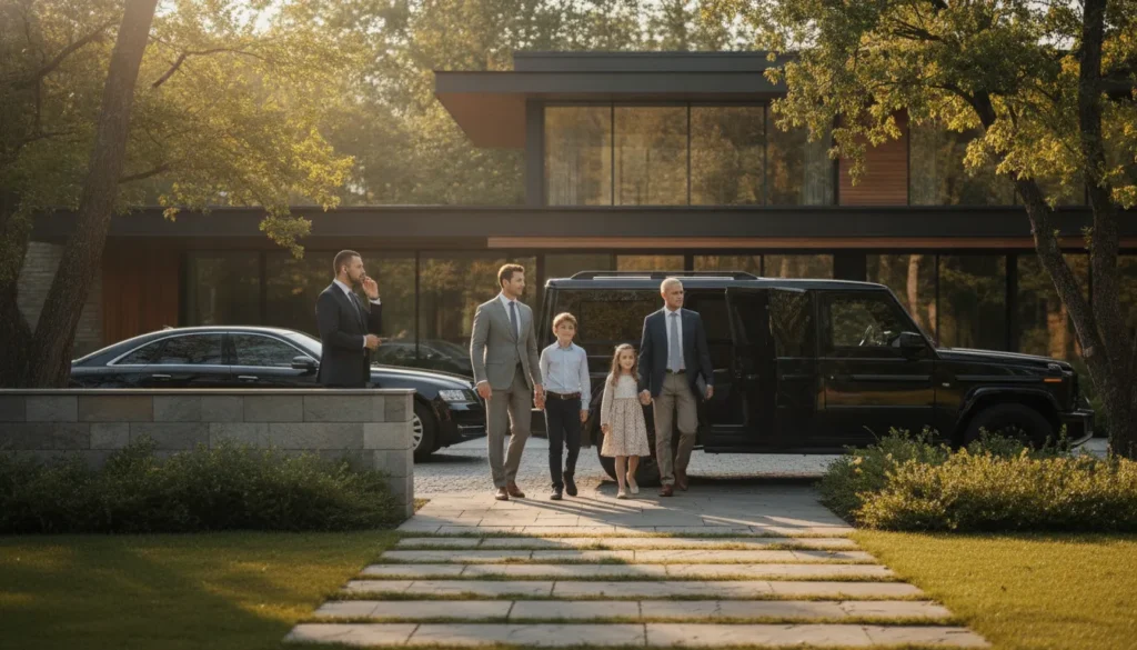 Discreet family travel and hospitality planning at a luxury residence