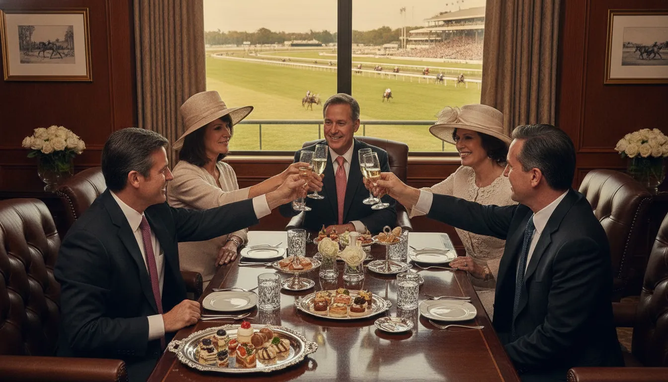 Corporate guests enjoying premium Kentucky Derby hospitality
